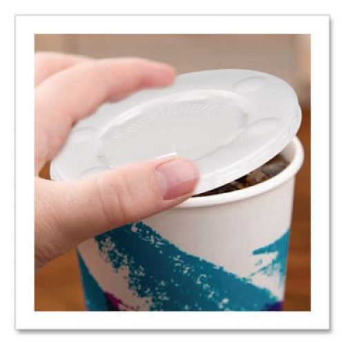 SOLO Straw-Slot Cold Cup Lids, Fits 10 oz Cold Cups, Plastic, Translucent, 2,000/Carton (L10BLN)