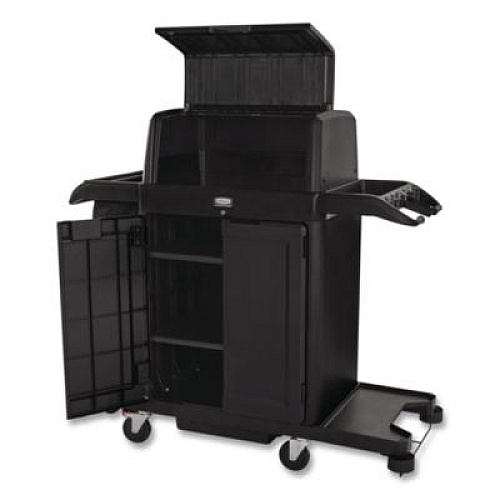 Rubbermaid Commercial Locking Security Hood for Housekeeping Carts, Plastic, Black (2202528)
