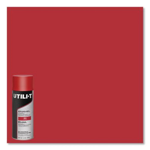Rust-Oleum UTILI-T Spray Paint, Red, 10 oz Aerosol Can, 6/Carton (387391)