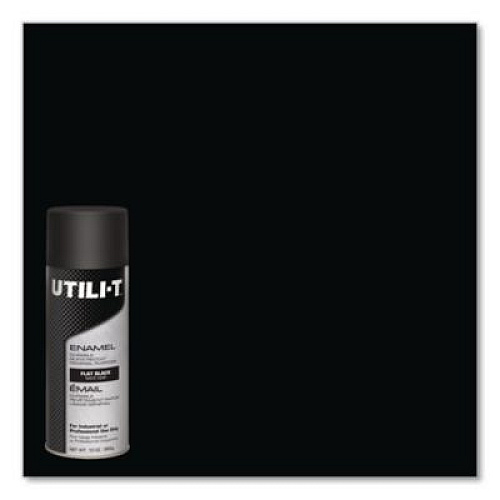 Rust-Oleum UTILI-T Spray Paint, Flat Black, 10 oz Aerosol Can, 6/Carton (387389)