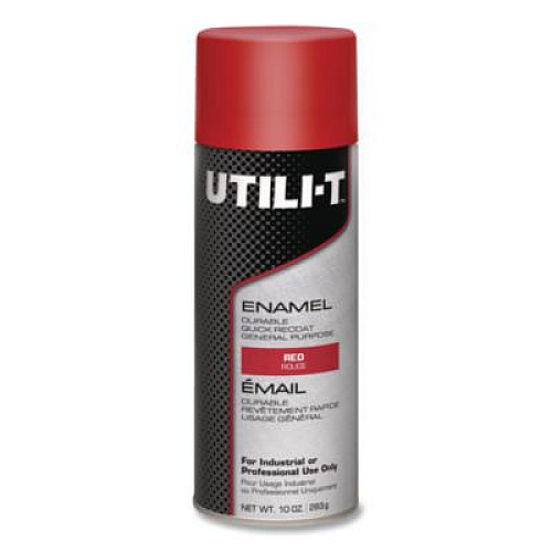 Rust-Oleum UTILI-T Spray Paint, Red, 10 oz Aerosol Can, 6/Carton (387391)