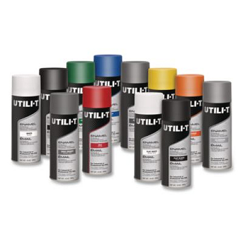 Rust-Oleum UTILI-T Spray Paint, Red, 10 oz Aerosol Can, 6/Carton (387391)