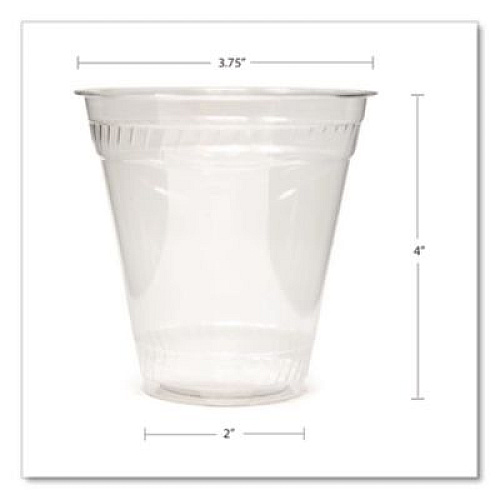 Fabri-Kal Greenware Cold Drink Cups, Squat, 12 oz to 14 oz, Sugarcane, Clear, 1,000/Carton (GC12S)