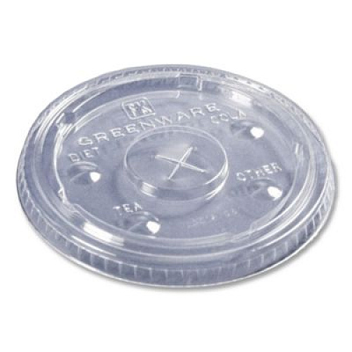 Fabri-Kal Greenware Cold Drink Lids, Fits 9 oz Old Fashioned Cups/12 oz Squat Cups/20 oz Cups, Plastic, Clear, 1,000/Carton (LGC1220)