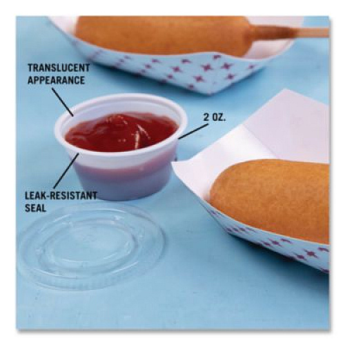 Fabri-Kal Portion Cups, 2 oz, Plastic, Clear, 250/Sleeve, 10 Sleeves/Carton (PC200)