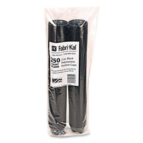 Fabri-Kal Portion Cups, 2 oz, Plastic, Black, 250/Sleeve, 10 Sleeves/Carton (PC200B)
