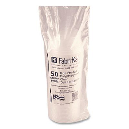 Fabri-Kal Microwavable Deli Containers, 8 oz, 4.6" Diameter x 1.8" h, Clear, Plastic, 500/Carton (PK8SC)