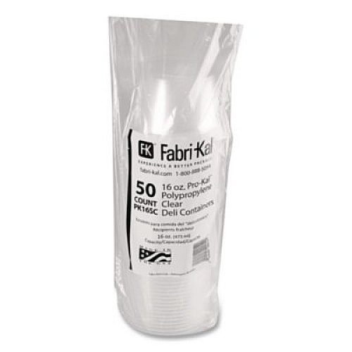 Fabri-Kal Microwavable Deli Containers, 16 oz, 4.6" Diameter x 3" h, Clear, Plastic, 500/Carton (PK16SC)