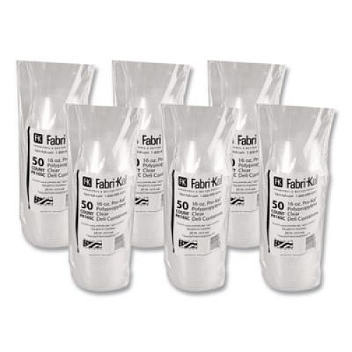 Fabri-Kal Microwavable Deli Containers, 16 oz, 4.6" Diameter x 3" h, Clear, Plastic, 500/Carton (PK16SC)