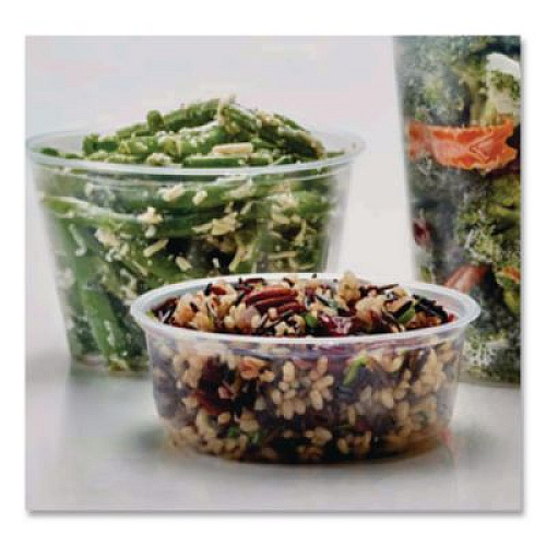 Fabri-Kal Microwavable Deli Containers, 16 oz, 4.6" Diameter x 3" h, Clear, Plastic, 500/Carton (PK16SC)