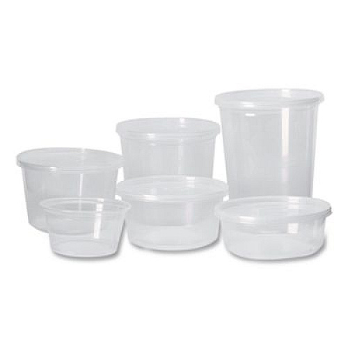Fabri-Kal Microwavable Deli Containers, 32 oz, 4.6" Diameter x 5.6" h, Clear, Plastic, 500/Carton (PK32TC)