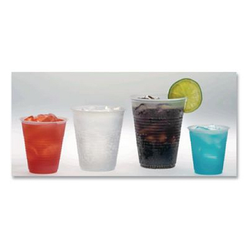 Fabri-Kal RK Ribbed Cold Drink Cups, 16 oz, Plastic, Translucent, 50/Sleeve, 20 Sleeves/Carton (RK16)