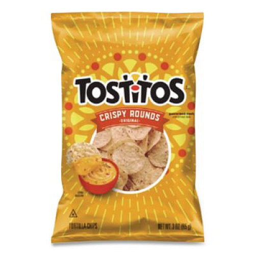 Tostitos Tortilla Chips Crispy Rounds, 3 oz Bag, 28/Carton (20871)