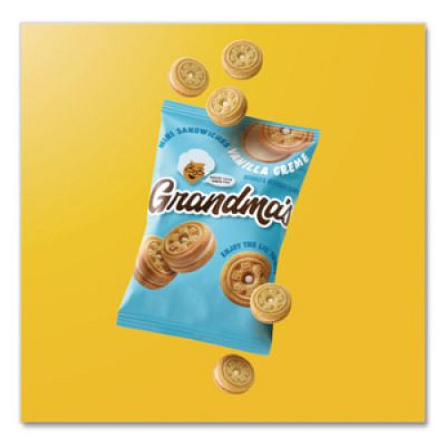 Grandma's Mini Vanilla Creme Sandwich Cookies, 3.71 oz, 24/Carton (45095)