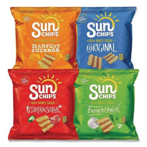 SunChips Variety Mix, Assorted Flavors, 1.5 oz Bags, 30 Bags/Box (49932)