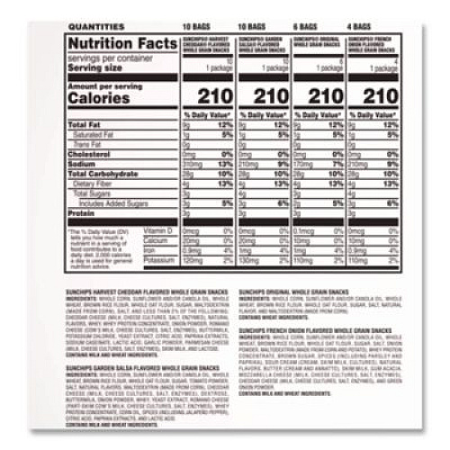 SunChips Variety Mix, Assorted Flavors, 1.5 oz Bags, 30 Bags/Box (49932)