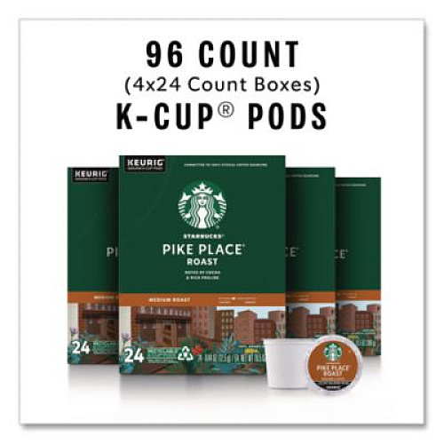 Starbucks Pike Place Coffee K-Cups Pack, 24/Box, 4 Box/Carton (011111156CT)