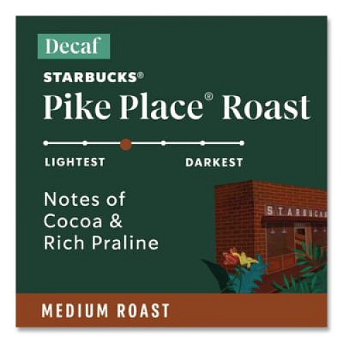 Starbucks Pike Place Decaf Coffee K-Cups Pack, 24/Box (011111161)
