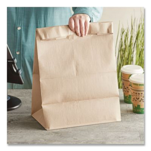 Ross & Wallace Paper Products Grocery Paper Bags, 1/8 BBL Squat Size, Heavy-Duty, 57# Basis Weight, 10.5" x 6.25" x 13.88", Kraft, 500/Bundle (SK1857)