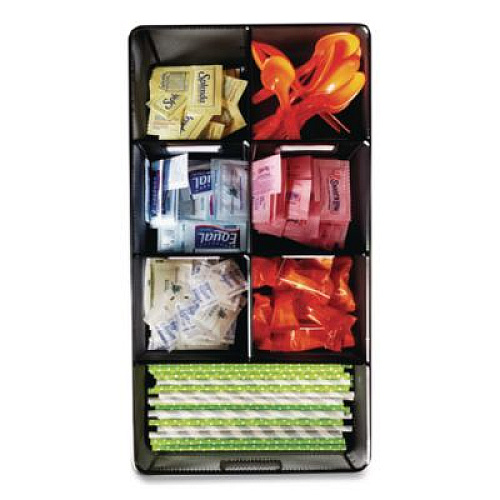 Safco Onyx Breakroom Organizers, 7 Compartments, 16 x 8.5 x 5.25, Steel Mesh, Black (3291BL)