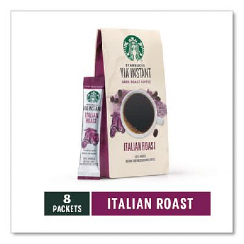 Starbucks VIA Ready Brew Coffee, 0.11 oz, Italian Roast, 8/Pack, 12 Packs/Carton (12407838)