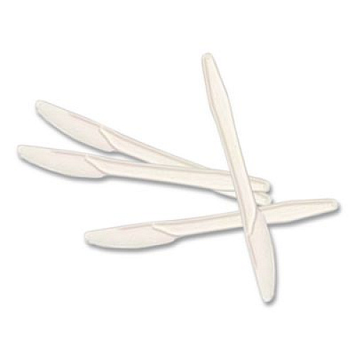 Genpak Harvest Fiber Knife, Lightweight, Plastic, White, 1,000/Carton (HSK01)