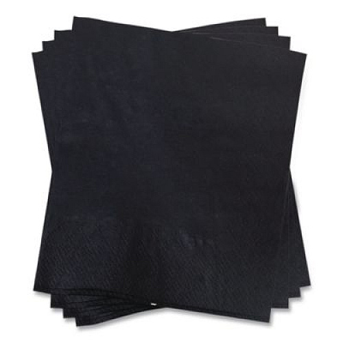 GEN Cocktail Napkins, 1-Ply, 9 x 9, Black, 4,000/Carton (1401)