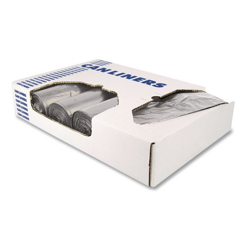Linear Low-Density Can Liners, 56 gal, 1.7 mil, 43" x 48", Silver, 50/Carton (H8648WS)