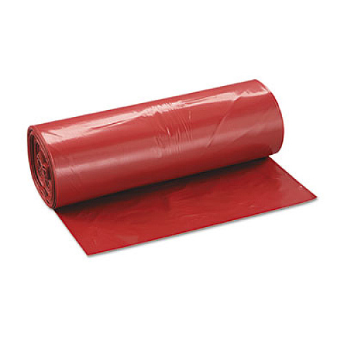 Inteplast Group Low-Density Commercial Can Liners, Infectious Waste Biohazard, 45 gal, 1.3 mil, 40" x 46", Red, Interleaved, 20/RL, 5 RL/CT (SL4046R)