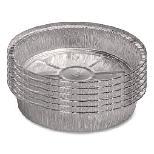 HFA Round Aluminum Containers, 32 oz, 9.03" Diameter x 1.25" h, Silver, 500/Carton (400440)