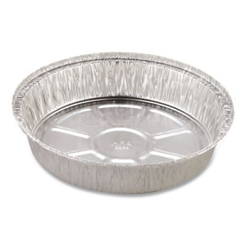 HFA Round Aluminum Containers, 32 oz, 9.03" Diameter x 1.25" h, Silver, 500/Carton (400440)