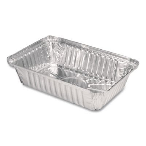 HFA Aluminum Oblong Pan, 2.25 lb, 5.94 x 8.44 x 1.81, Silver, 500/Carton (206230)