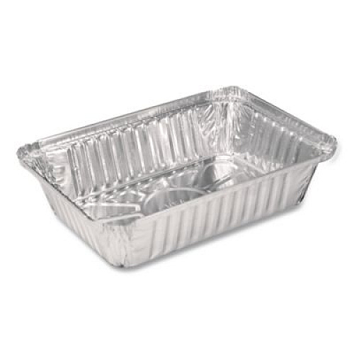 HFA Aluminum Oblong Pan, Shallow, 1.5 lb, 6 x 8.59 x 1.25, Silver, 500/Carton (206130)