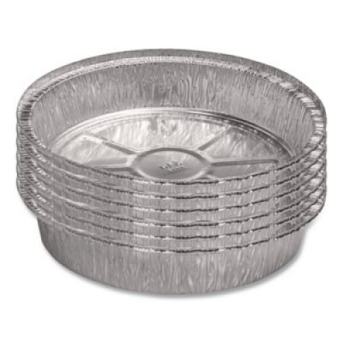 HFA Round Aluminum Container, 24 oz, 7" Diameter, Silver, 500/Carton (204725)