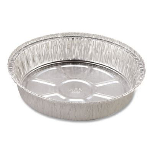 HFA Round Aluminum Container, 24 oz, 7" Diameter, Silver, 500/Carton (204725)