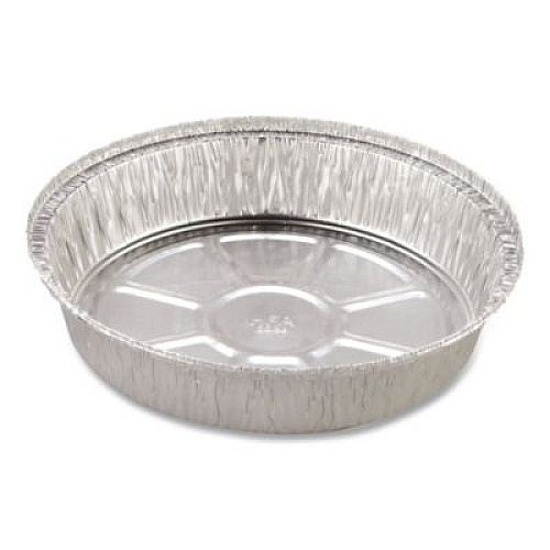 HFA Round Aluminum Container, 24 oz., 7" Diameter, Silver, 500/Carton (204700)