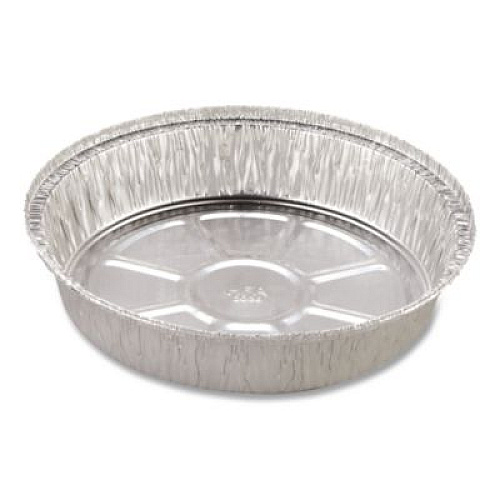 HFA Round Aluminum Container, 48 oz, 9" Diameter x 1.66" h, Silver, 500/Carton (204600)