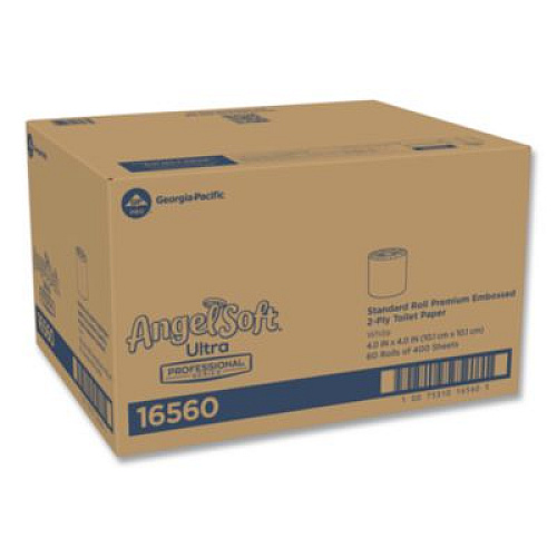 Georgia Pacific Professional Angel Soft ps Ultra Two-Ply Premium Bathroom Tissue, Septic-Safe, White, 400 Sheets/Roll, 60 Rolls/Carton (16560)