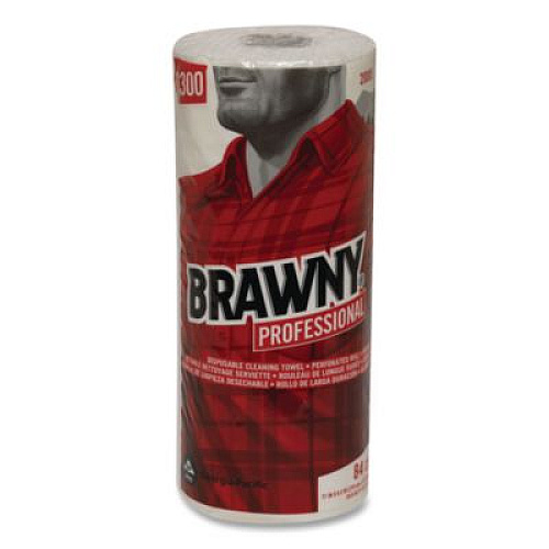 Brawny Professional Premium DRC Perforated Roll Wipers, 1-Ply, 11 x 9.38, Unscented, White, 84/Roll, 20 Rolls/Carton (20085)
