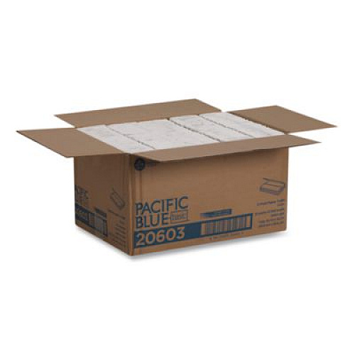 Georgia Pacific Professional Pacific Blue Basic C-Fold Paper Towels, 1-Ply, 10.1 x 13.2, White, 240/Pack, 10 Packs/Carton (20603)