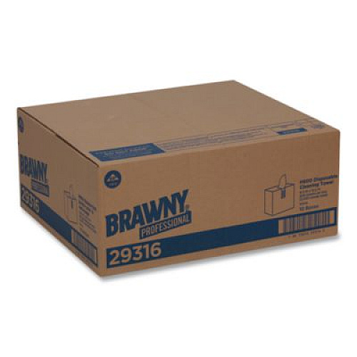 Brawny Professional Lightweight Disposable Shop Towels, 9.1 x 12.5, White, 200/Box (29316)