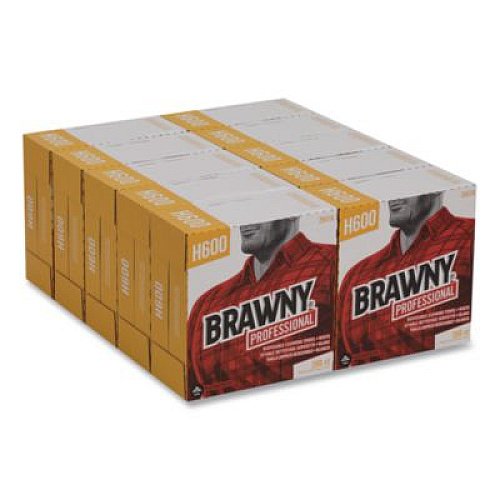 Brawny Professional Lightweight Disposable Shop Towels, 9.1 x 12.5, White, 200/Box (29316)