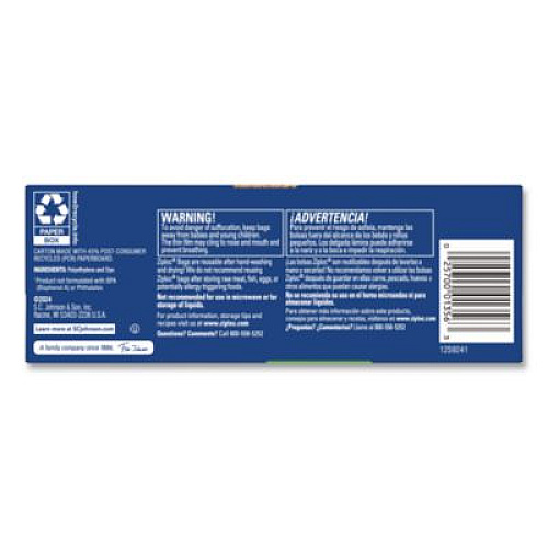 Ziploc Resealable Sandwich Bags, 6.5" x 5.88", Clear, 50/Box (383179BX)