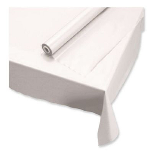 Hoffmaster Plastic Roll Tablecover, 40" x 100 ft, White (113000)