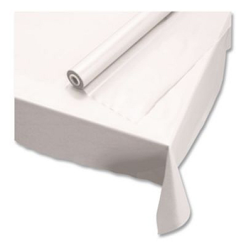 Hoffmaster Plastic Roll Tablecover, 40" x 300 ft, White (114000)