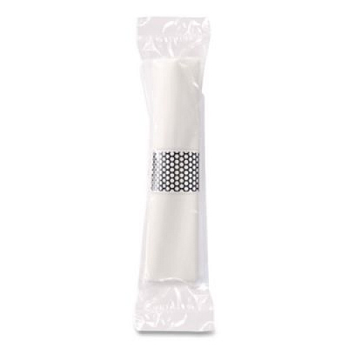 Hoffmaster CaterWrap Cater to Go Express Cutlery Kit, Heavyweight, Fork/Knife/Napkin/Spoon, Plastic, Black, 100/Carton (119901)