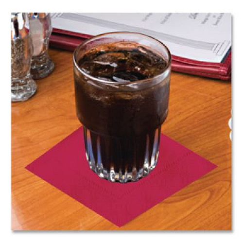Hoffmaster Embossed Beverage Napkins, 2-Ply, 9.5 x 9.5, Red, 1,000/Carton (180311)