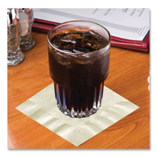 Hoffmaster Embossed Beverage Napkins, 2-Ply, 9.5 x 9.5, Ecru, 1,000/Carton (180317)