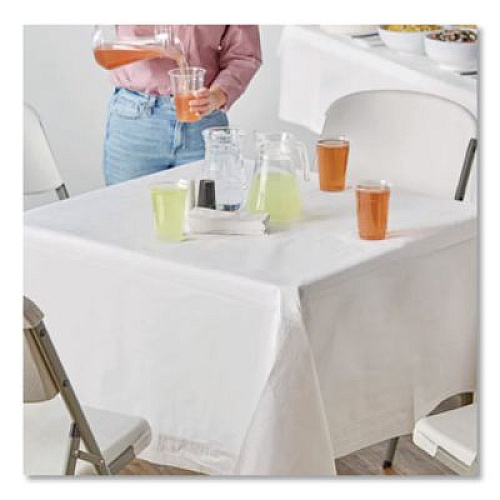 Hoffmaster Tissue/Poly Tablecovers, 72" x 72", White, 25/Carton (210066)