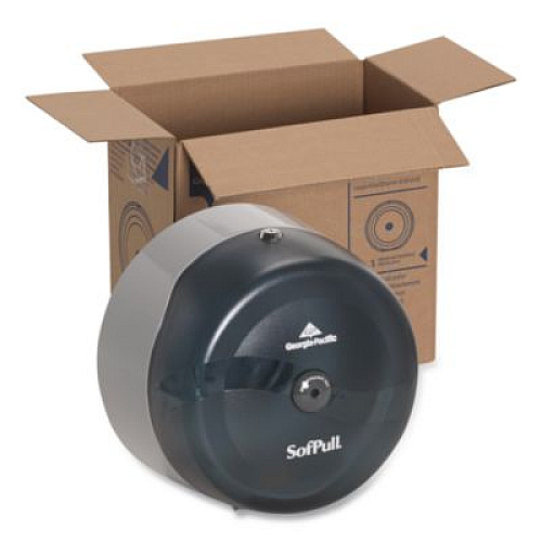 Georgia Pacific Professional SofPull High-Capacity Center-Pull Bathroom Tissue Dispenser, 10.5 x 6.75 x 10.5, Smoke (56501)